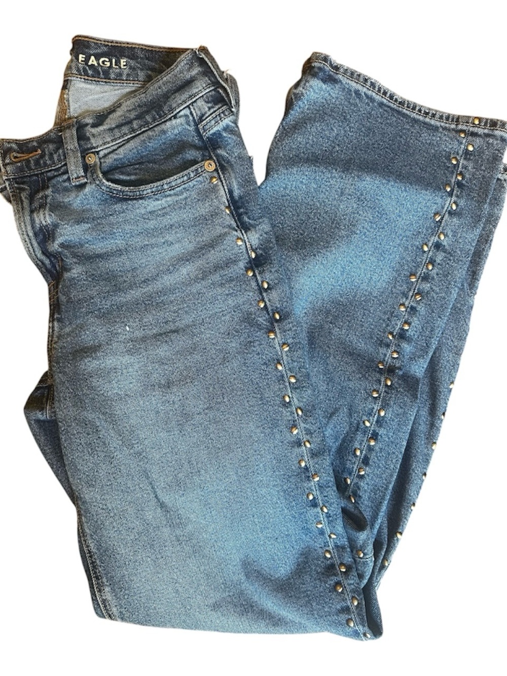 American Eagle Outfitters Blue Skinny Jeans with Side Studs